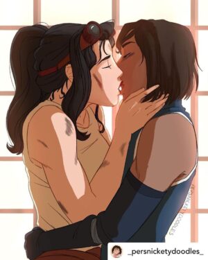 Janet Varney Instagram - REPOSTING @_persnicketydoodles_ Radiant ☀️
#pride #pridemonth 
.
.
#legendofkorra #lok #tlok #thelegendofkorra #avatarkorra #asamisato #korrasami #avatar #fanart #ipaddrawing #procreatart