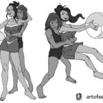 Janet Varney Instagram - REPOSTING @artofserenawu! “Happy #pridemonth from one bisexual woman (me) to my two favorite bisexual girlfriends (Korra and Asami) 🌈🌈🌈 #korrasami #legendofkorra #gaypride #beachday #figuredrawing #girlfriends “