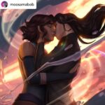 Janet Varney Instagram - REPOSTING @moosamabob: Passion! “First fanart of LoK, which is one of my all time favorite shows. This was really fun, making an energetic expression of love b/t these two. Playing around with the elements was insanely fun :)” - #pride #pridemonth #legendofkorra #lok #korrasami #love #kiss #lgbtq #lgbtqcharacters #rainbow #fanart #lokfanart #legendofkorrafanart #korra #asami #korrafanart #asamifanart #waterbending #firebending #airbending #illustration