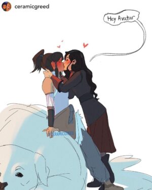 Janet Varney Instagram - REPOSTING @ceramicgreed’s Korrasami! ❤️❤️❤️

#korrasami #korrasamiart #korrasamifanart #korra #avatarkorra #korrafanart #TLOK #tlokfanart #ATLA #ATLAfanart #AvatarTheLastAirbender #Legendofkorra #Asami #fanart #caitvi #catradora #pride #pridemonth