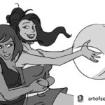 Janet Varney Instagram - REPOSTING @artofserenawu! “Happy #pridemonth from one bisexual woman (me) to my two favorite bisexual girlfriends (Korra and Asami) 🌈🌈🌈 #korrasami #legendofkorra #gaypride #beachday #figuredrawing #girlfriends “