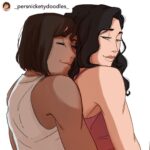Janet Varney Instagram - REPOSTING @_persnicketydoodles_ “My girls 🥹💙💜🩷” . . . #lok #legendofkorra #tlok #thelegendofkorra #avatarkorra #asamisato #korrasami #fanart #ipaddrawing #procreateart