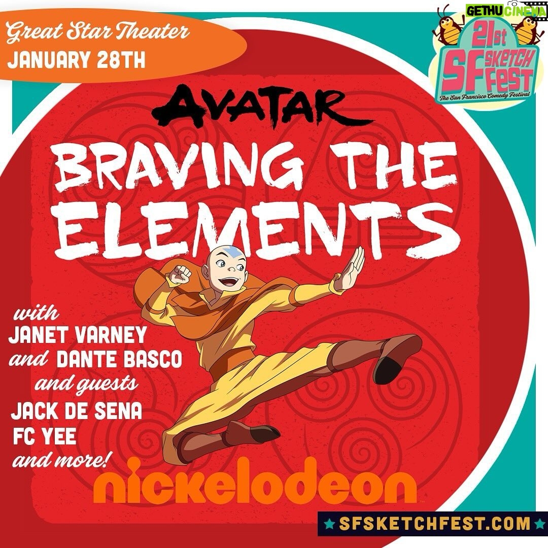 Janet Varney Instagram - Come to our #BravingTheElements LIVE show in San Francisco at @sf_sketchfest Sun 1/28 w/guests @jackdesena @yeebookauthor & more!! Tix at sfsketchfest.com! Flameo! 🔥 #sfsketchfest #avatarthelastairbender #thelegendofkorra #theriseofkyoshi #theshadowofkyoshi #thelegacyofyangchen #atla #tlok #zuko #korra #sokka #thedawnofyangchen #yangchen #kyoshi