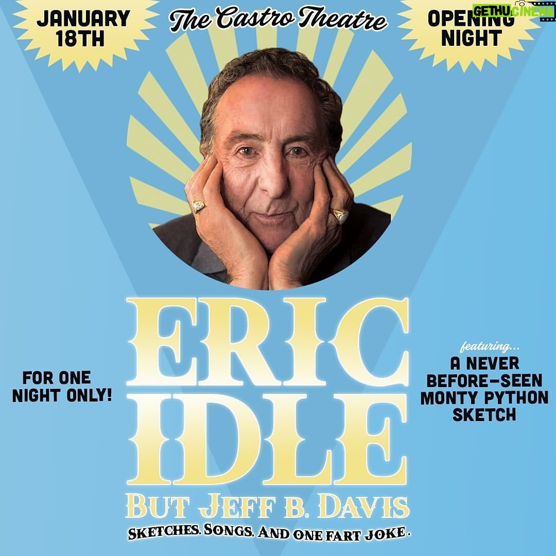 Janet Varney Instagram - Friend this is a HUGE moment for our little indie comedy festival, and we can’t wait! Come laugh w/us! @sf_sketchfest: To open the 21st year of @sf_sketchfest, Eric Idle, a founding member of Monty Python, will be making his first live North American performance in 7 years. Joined by @jeffbryandavis, the two will perform sketches, and songs—plus, an exclusive, never-before-seen Monty Python sketch performed LIVE! Join us for one night only, at @the_castro_theatre on opening night, January 18. #sfsketchfest #sketchcomedy #comedy #sanfrancisco #ericidle #jeffbdavis #montypython #spamalot #therutles #castrotheatre