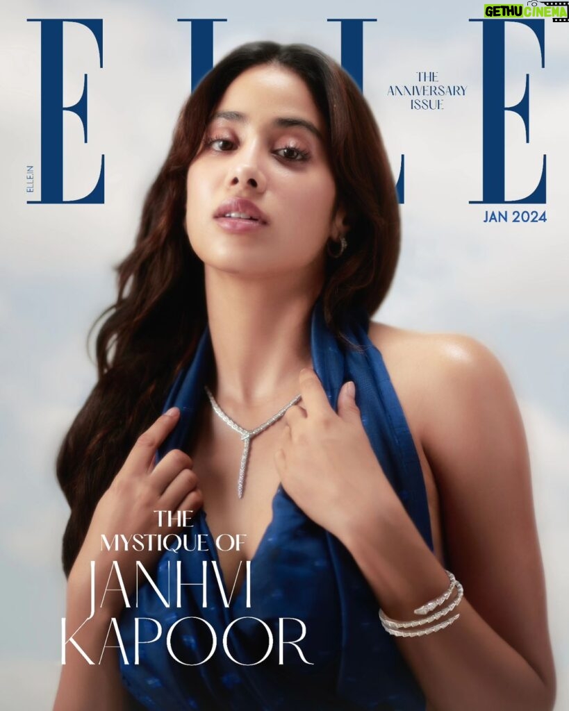 Janhvi Kapoor Instagram - #ELLEDigitalCoverStar: There’s nothing more alluring than women embracing their true selves without any filter. And Janhvi Kapoor knows what this means as she goes makeup free for our anniversary issue’s digital cover shoot. Over the years she has crafted a unique style entirely her own, refusing to succumb to external pressures to conform to an image that doesn’t align with her authentic self. Notably, she has begun challenging conventional expectations placed on female actors. This subtle choice speaks volumes about her self-assuredness. Head to the 🔗 in the bio to glance through our star’s anniversary special cover story. _________________________ On @janhvikapoor: Handwoven small silk circled dot jaamdani saree by @akaaro. BVLGARI serpenti viper necklace, bracelet and ring in white gold and diamonds, all by @bulgari _________________________ ELLE India Editor: @aineenizamiahmedi Photographer: @vanshvirmani Fashion Editor: @zohacastelino Asst. Art Director: @mount.juno__(cover design) Words: @barrynrodgers Skin: @savleenmanchanda (@eficientemanagement) Hair: @amitthakur_hair (@sparkletalents) Bookings Editor: @alizaafatmaa Assisted by: @komal_shetty_, @siyaamannuja (styling); @_rj1092_ (bookings) Sari Draping: @geetakhairstylist Production: @cutlooseproductions Artist’s Reputation Management: @spicesocial _________________________ #Bollywood #JanhviKapoor #CoverStar #ELLEIndia