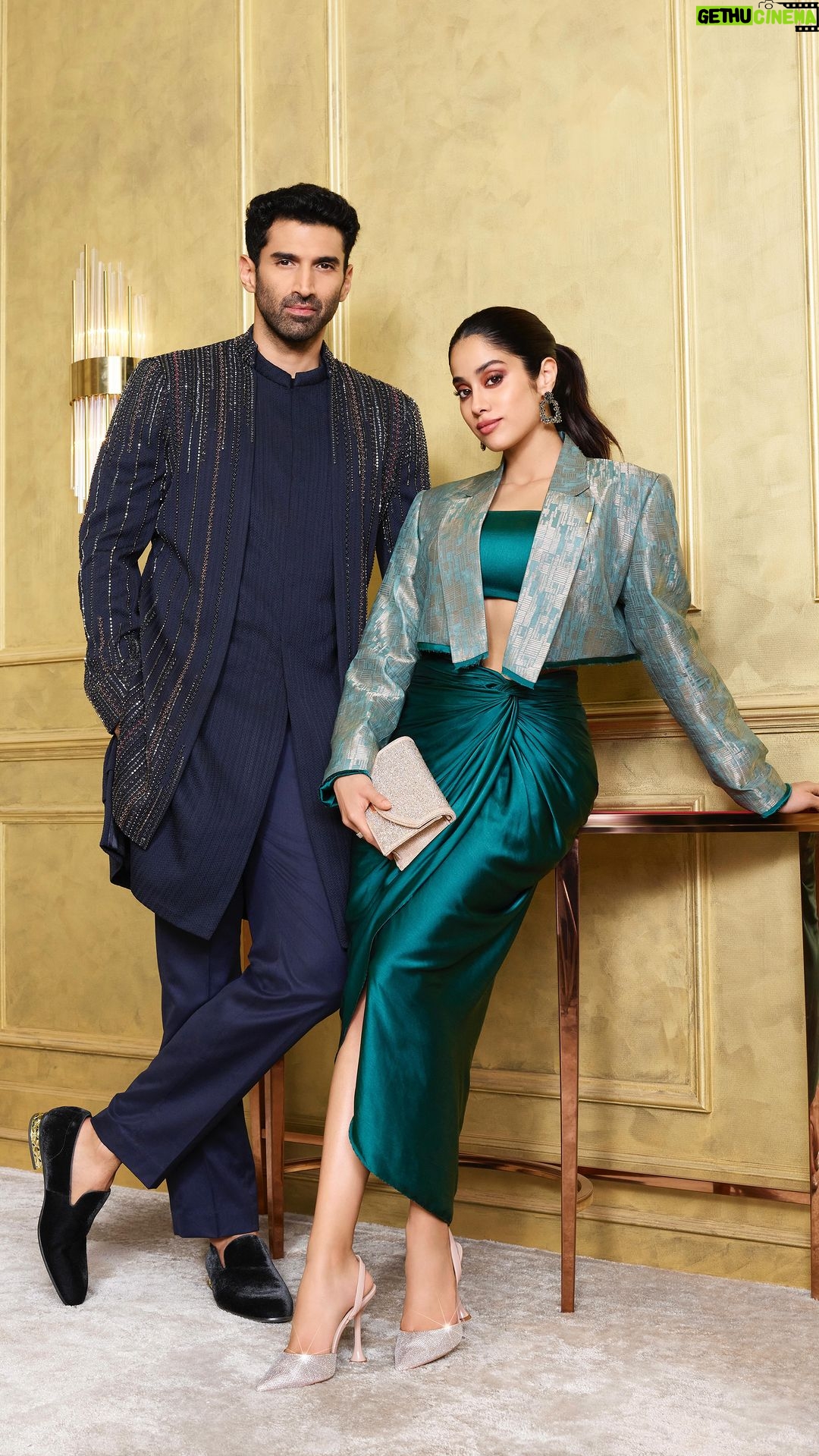 Janhvi Kapoor Instagram - All about the glitz and glamour ✨. Introducing #ALDOIndia’s latest Festive collection featuring stars @adityaroykapur and @janhvikapoor. Shop their top picks during this festive season for ultimate style and comfort, available now across India. #ALDOCrew