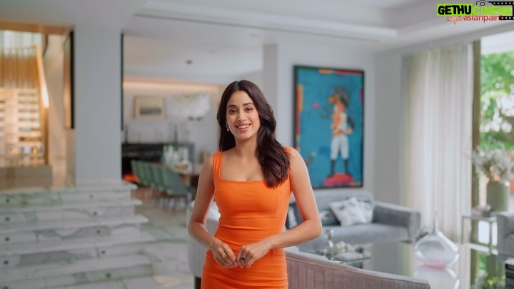 Janhvi Kapoor Instagram - Our new home has marked the beginning of a fresh chapter for our family and I’m excited to share it with you. I’m opening up my world and heart on the latest season of Asian Paints Where The Heart Is. The journey of making this home has been an enriching one. Now you can be a part of it too by streaming my episode! Check out the link in bio on the @asianpaints handle. #AsianPaints #WhereTheHeartIs #Season7 #NowStreaming #HarGharKuchKehtaHai #HomeTour #HomeDecor #AsianPaintsWhereTheHeartIs