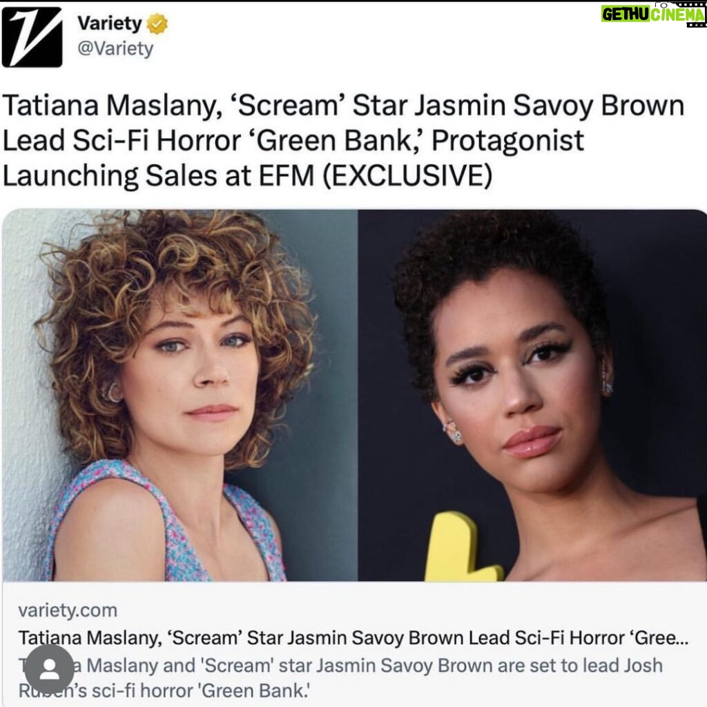 Jasmin Savoy Brown Instagram - Let the press tour commence: I have wanted to work with @tatianamaslany since I began my professional career. I’ve since come to call her a friend, and now we will share the screen 😭 and @joshruben will be directing I mean I just - 😭🤪😎🥹 🤢 👽