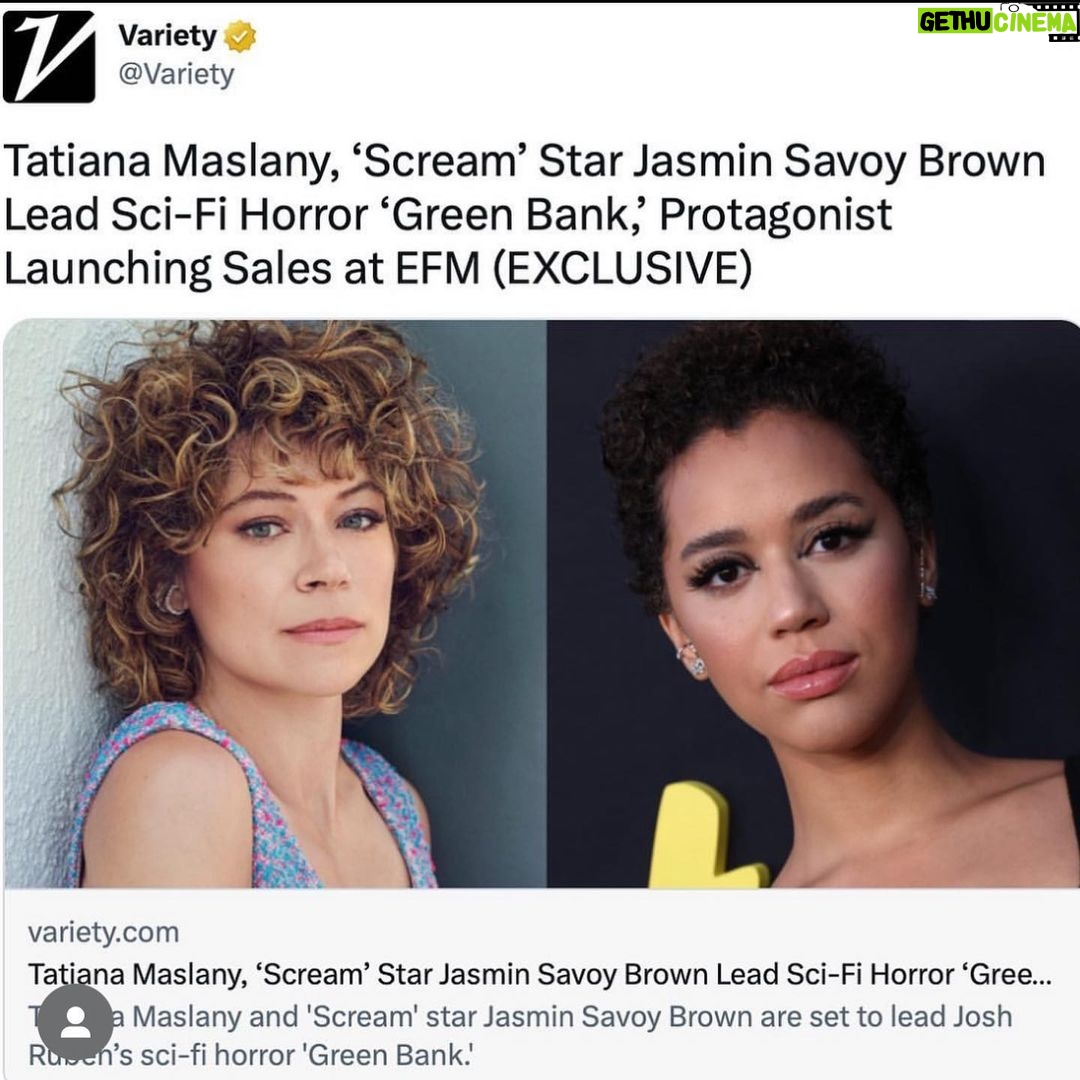 Jasmin Savoy Brown Instagram - Let the press tour commence: I have wanted to work with @tatianamaslany since I began my professional career. Iβve since come to call her a friend, and now we will share the screen π and @joshruben will be directing I mean I just - ππ€ͺππ₯Ή π€’ π½