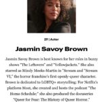 Jasmin Savoy Brown Instagram – 🤯 I am still in shock! Honored is an understatement. To be recognized by and alongside people I so deeply respect is overwhelming. This isn’t just any list, it is THE list. THE LIST! Thank you @forbesunder30 @forbes @kristinstoller And thank you everyone who has supported my journey along the way. We are just getting started!