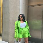 Jasmine Davis Instagram - honestly, they had me at 3d flowers💚 outfit: linked in stories 🫶🏼 #grwm #getdressedwithme #fashionstyle #blazer #zarawoman #pradasunglasses #fashioninspo New York, New York