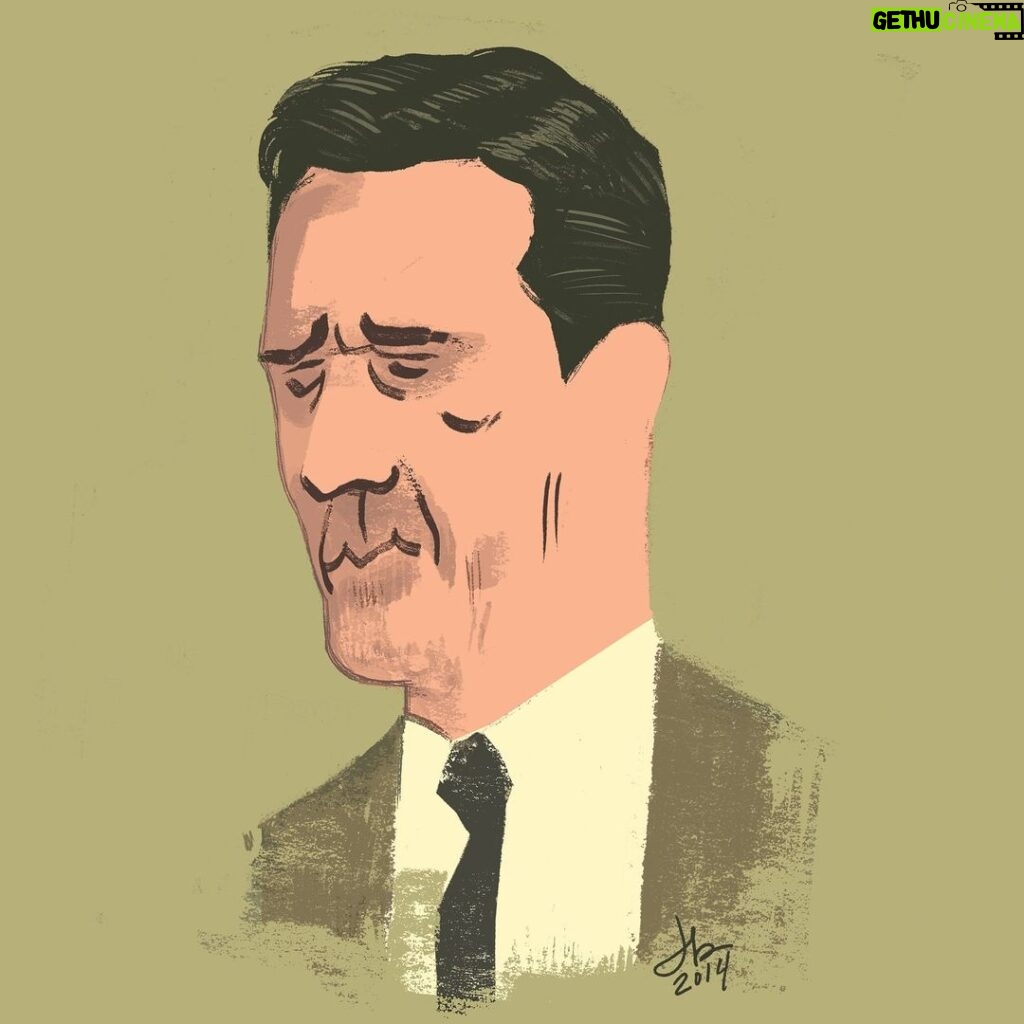 Jason Latour Instagram - Revisiting MADMEN for the umpteenth time while I work. Here’s a Don I did back during the original run. — “Just think about it, deeply, and then forget it. An idea will... jump up in your face.” Join my NEWSLETTER at the link in bio. #madmen #dondraper #jonhamm #cartoonist #comics #comicbooks