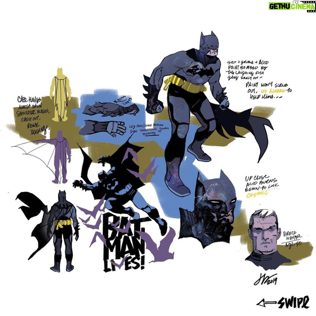 Jason Latour Instagram - I make fun of Batman a LOT. But here’s a look at the time I almost took him very seriously. #Batmanlives was a project I was in talks to write and draw around 2019-20. No one seems to believe me but I’m glad it didn’t happen, mostly because I didn’t have the bandwidth. It would have been fun, sure… but there’s so much more to do and only so much time to do it. Just ask Bruce’s poor parents. (PS- any Batman over 50 should be called Bruce WANE). For more join my NEWSLETTER at the link in bio. #batman #batmanlives #comics #comicbooks #cartoonist #dccomics