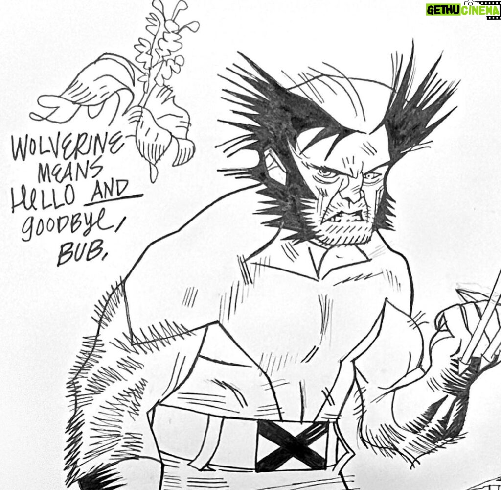 Jason Latour Instagram - “Wolverine means hello and goodbye, Bub.” — A rare convention sketch I did at @comicconhnl. Mahalo, Hawaii. Had a blast. Appreciate you all so much. Join my NEWSLETTER at the link in bio. #wolverine #comics #comicbook #comicart #logan #hawaii #honolulu #aloha #mahalo #sketch