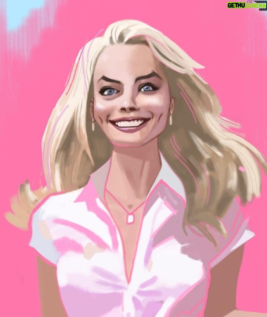 Jason Latour Instagram - Did another #barbie just to get it out of my system. Hopefully a touch of plastic insanity comes across. Was fun to push and experiment. Join my NEWSLETTER at the link in bio. #margotrobbie #oppenheimer #comics #digitalart