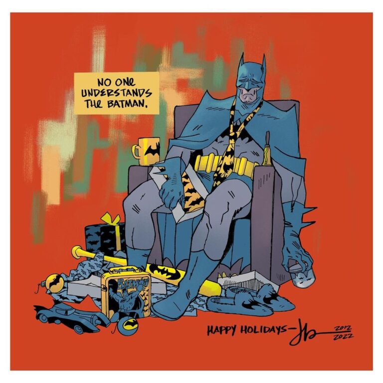 Jason Latour Instagram - Happy Holidays from The Batman. Join my NEWSLETTER at the link in bio. #Batman #Superman #Catwoman #Robin #DCcomics #comics #anime #manga #humor #comedy #holidays #christmas #xmas #cartoon