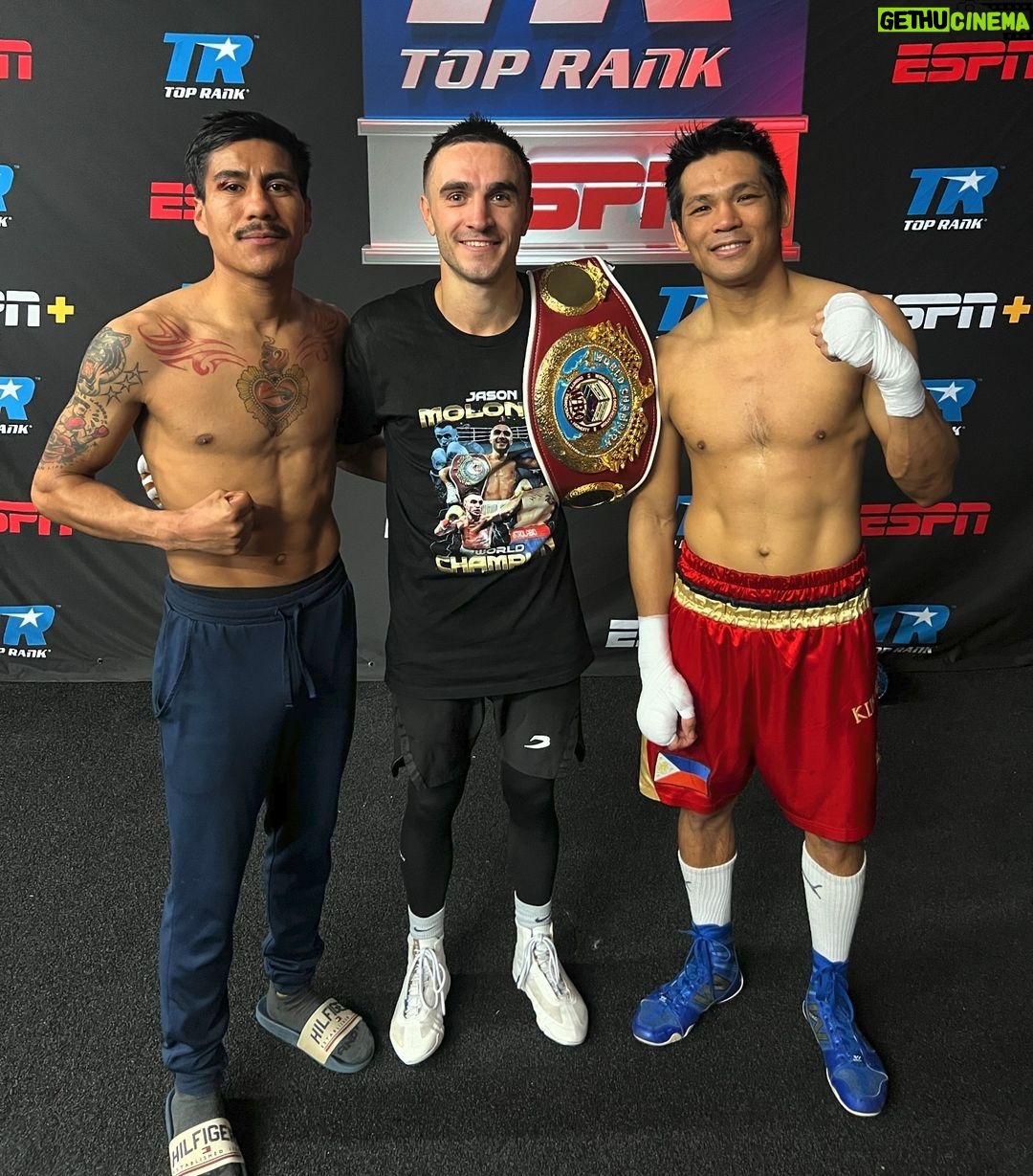 Jason Moloney Instagram - Last sparring session done 🥊✅ So grateful to my two great sparring partners, @arthurvillanueva56 & @javierpedrozaa7 for their great help over the past 3 weeks. Ready for WAR! 🏆