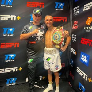 Jason Moloney Instagram - I could not have done it without this bloke! 🏆
6 years ago, I decided to move interstate to train with H and although he was badly injured at the time, he took the chance and made the commitment to be my coach. 

We had a couple of setbacks along the way but everyday H has demanded my absolute best and we have strived to improve each and every day. 
I’ve learnt and improved so much and piece by piece, developed into a much better and more complete fighter.

Together we have achieved my lifelong dream, I’m forever a World Champion! 

The job is far from done but I couldn’t be more grateful for all of the time, effort and sacrifices you have made for me and my career. Love ya H ❤️
