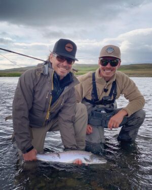 Jasper Pääkkönen Instagram - Catching your first Atlantic salmon on fly is among those rare moments one remembers vividly for the rest of his life. Welcome to the club (or cult?) brother @peter.franzen. First ever day of salmon fishing, first fish caught. Not a bad start. #midfjardara #keepfishwet