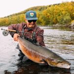 Jasper Pääkkönen Instagram – Throwback to the absolute highlight of this past salmon season. A 117cm croc caught on a skated dry fly. 
.
.
.
.
#atlanticsalmon #rocknrollflyfishing #dryfly #patagoniaflyfishing #visionflyfishing #hups #merisuola 📷: @real_rastivo