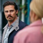 Jay Ryan Instagram - This is a photograph of me and a stache and a mysterious woman! WHO could it be?! None other than our own kiwi icon @reallucylawless ⚡️AKA The woman who gave me my first job in this business sometime ago as a winged demon (with no lines) on Xena:Warrior Princess! Now she’s employing me again for a bit (with dialogue) but this time on her new show #MyLifeIsMurder .. lucky me! Check out my guest performance with Ms Lawless on Episode 5 available now @acorn_tv & @tvnz.official We ❤️ U LUCY…