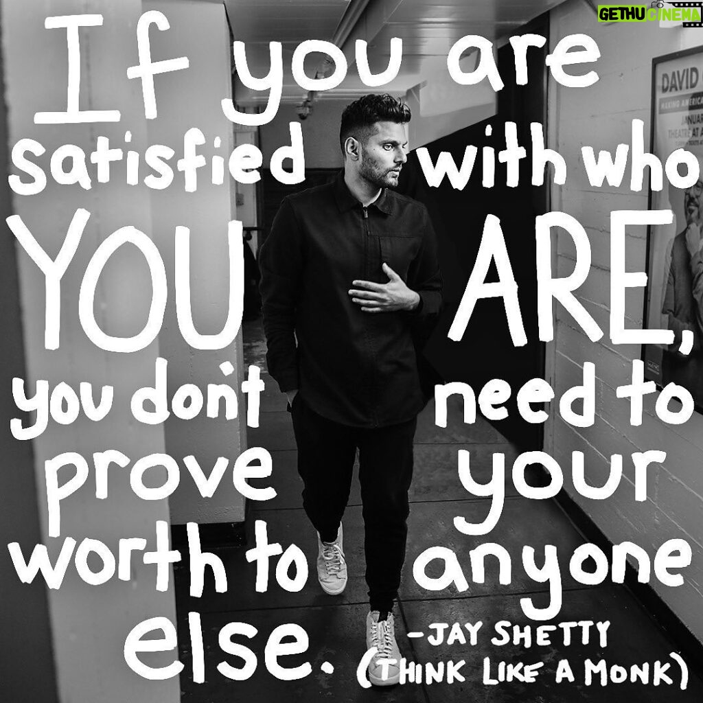 Jay Shetty Instagram - Send this to someone that needs to hear it 🙏 We seek validation when we feel unsatisfied with who we are. Self-acceptance allows us to appreciate others perspectives but we won’t chase or crave it.