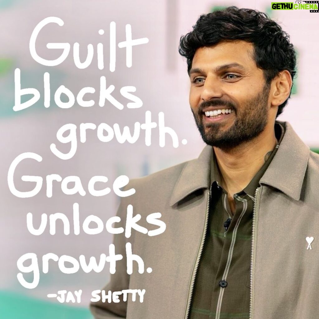 Jay Shetty Instagram - Send this to someone that needs a reminder 🙏 When was the last time you guilted yourself into growth? It doesn’t work like that. Guilt can get you jump started but grace is what will make it sustainable ❤️