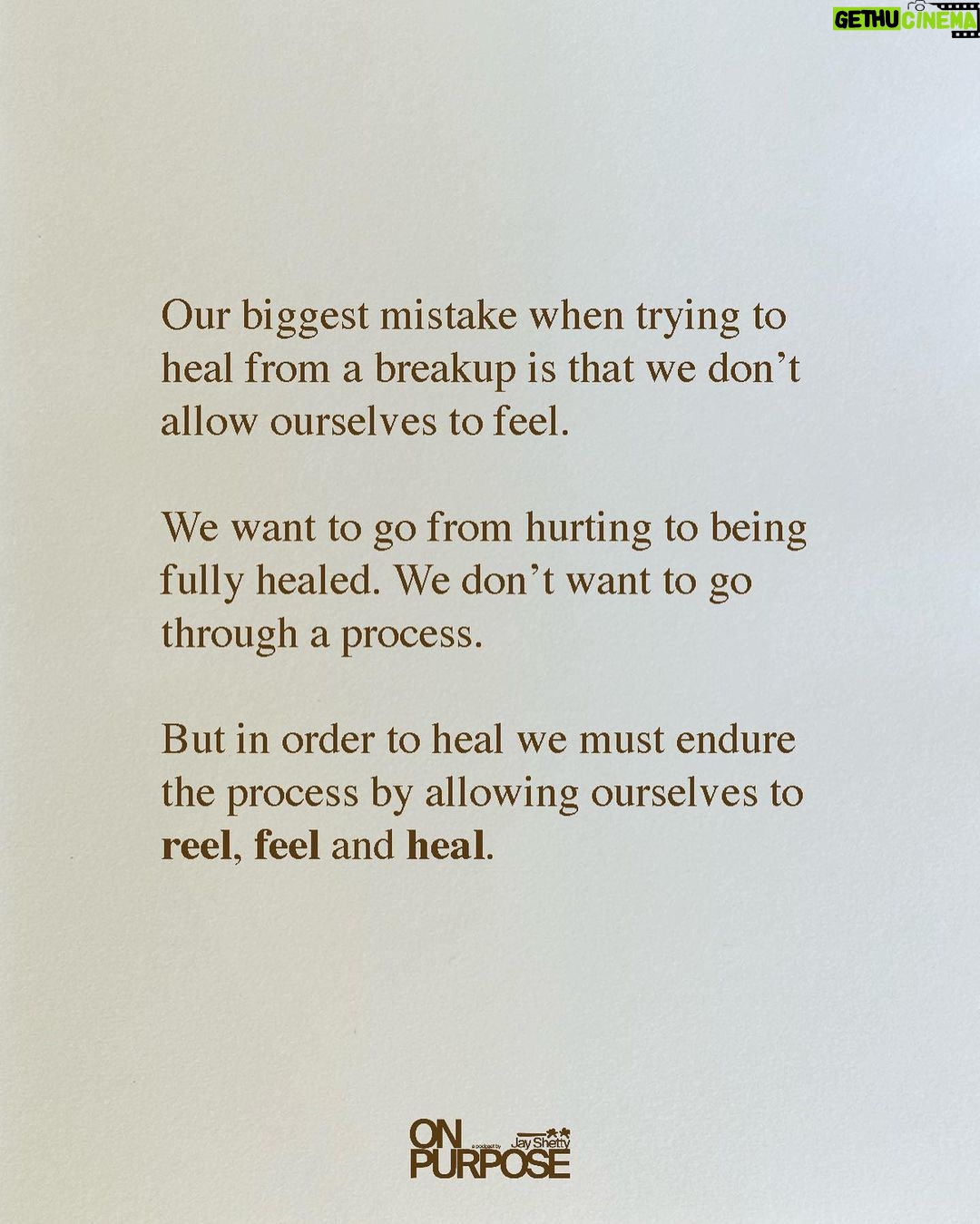 Jay Shetty Instagram - Tag someone who needs to hear this👇 Want to know why you haven’t healed from your breakup and how to get over your ex? Link in bio 🎙️