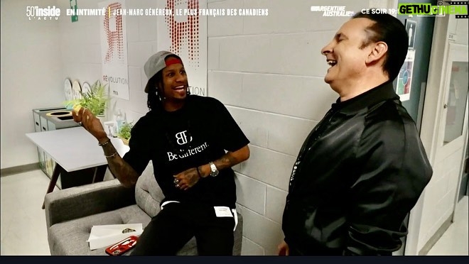 Jean-Marc Généreux Instagram - Avant la finale de ce soir l’ambiance est à la rigolade avec Larry et Laurent ( comme d’hab) Merci @50inside pour la visite au Québec et dans les coulisses de @revolutiontva avec mes amis @lestwinsoff & @lestwinson. TVA - Montréal