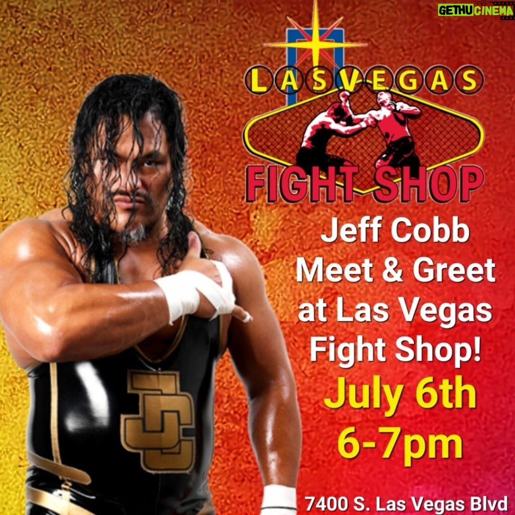 Jeffrey Cobb Instagram - 2 chances to see me LIVE In The USA!!! July 6th- A VERY RARE LIVE APPEARANCE in LAS VEGAS!! Come buy some stuff, get stuff signed, get some stickers, say hello and all that jazz! And last but not least, a huge night of action rocking the streets of San Francisco with West Coast Pro Wrestling, come say hi and buy some stuff and watch me whoop this young upstart back to training school! Hope too see some old friends and new peeps! #JeffCobb #SPLX #UnitedEmpire #NJPW #ImperialUnit #WCPW #WestCoastPro #CruelSummer #LasVegasFightShop #LasVegas #CrownsUp #RunTheWorld Las Vegas, Nevada