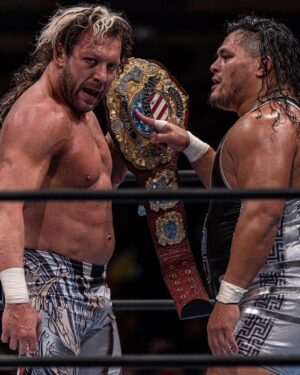 Jeffrey Cobb Instagram - Why hello there Kenneth…… mighty nice championship you got there, be a shame if I came along and took back what you stole from us. #JeffCobb #NJPW #AEW #KennyOmega #UnitedEmpire #TheElite #NJPWUSChampionship #TheCleaner #TheImperialUnit #SPLX