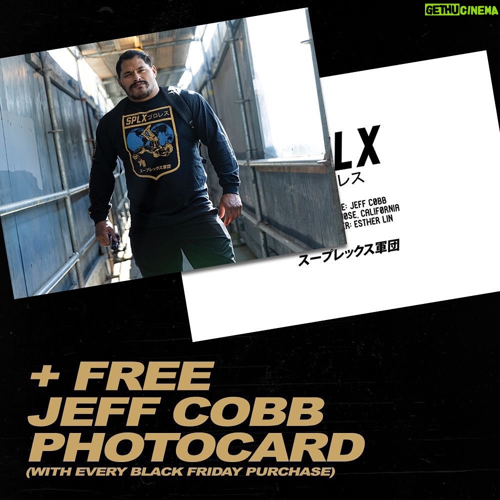 Jeffrey Cobb Instagram - Black Friday Sale for all SPLX gear! Plus a free Photocard, you are welcome! 30% off, go to SuplexApparel.com NOW! #JeffCobb #SPLX #BlackFriday #Sale