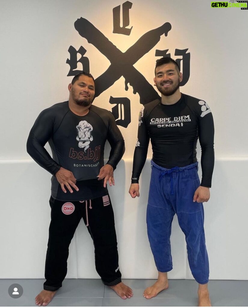 Jeffrey Cobb Instagram - Big mahalos to @kazukicdbjj for opening his doors to me while in Sendai @carpediembjj_sendai it was fun rolling with him after he left Tokyo and moved back to open this awesome school! Fun fact: he was my first instructor when I put on the Gi in my school in Japan! Thank you for the rolls, you are as good as I remember! I’ll get you next time! #JeffCobb #NJPW #CarpeDiem #Sendai #Jiyugaoka #ThanksForTheGift #OSS #BlackBeltBeatMeUp Sendai-Shi, Miyagi Japan