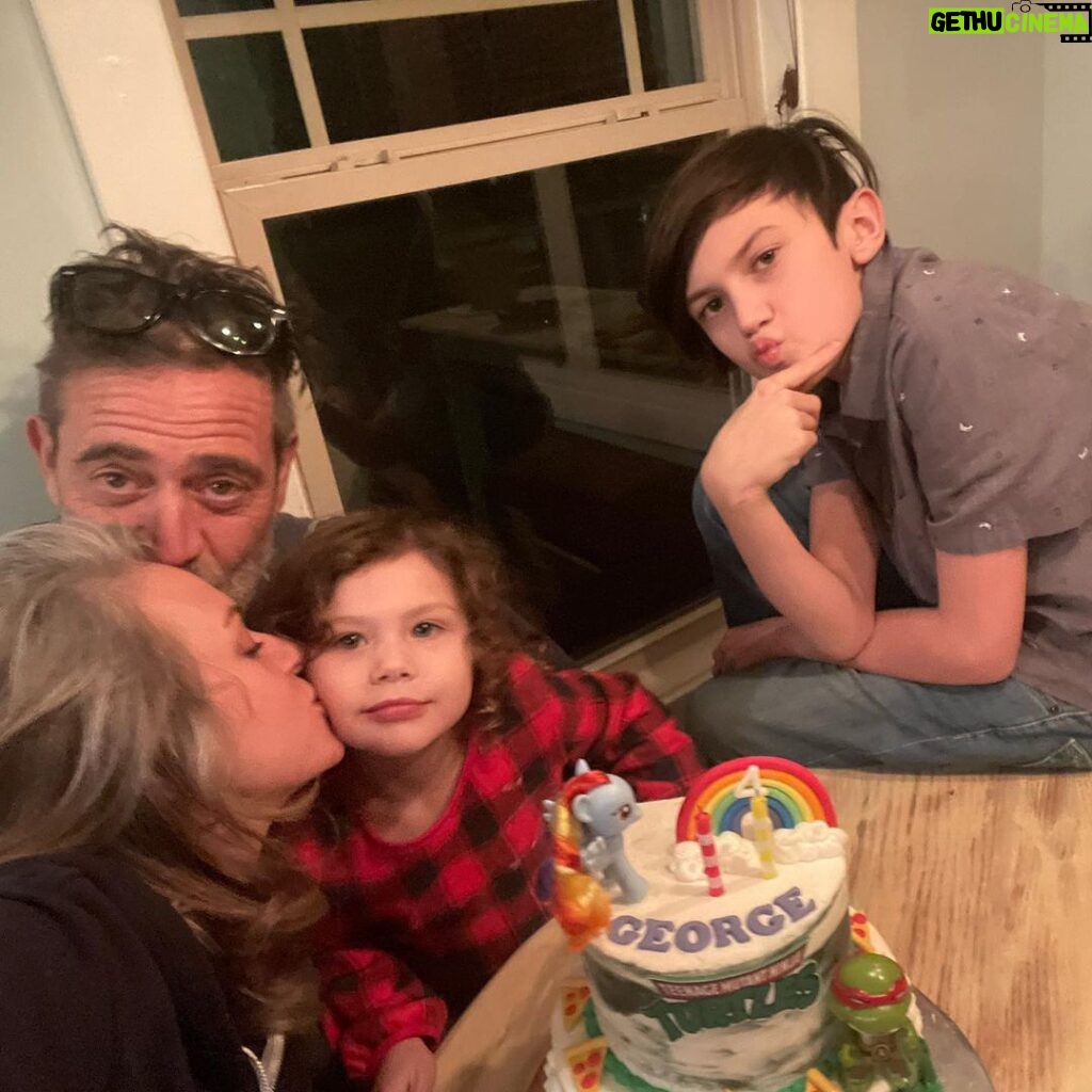 Jeffrey Dean Morgan Instagram - George’s birthday. Valentine’s Day. Family together after too long apart weekend. To our daughter… you completed our family in a way that I’m not sure we ever could of imagined… and we had HIGH EXPECTATIONS! Happy 4th to the wee princess! To the lad… just ain’t a cooler or better dude. You astound us daily with damn near every move you make. To my wife… @hilarieburton… if there was a new dictionary, maybe it’d have words to describe how damn special you are… how lucky I am… how beautiful, talented, the greatest mom… just how truly amazing you are… and really, there are simply no words to tell you how much I love you. It’s impossible. Y’all are my whole… world. Enchilada. My everything. Love love love. Xxxme @cutiepiescakes and @cloverlandranch we Morgan’s thank you!