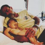 Jeffrey Dean Morgan Instagram - Found this pic yesterday... looking for norm photos actually... George was not quite 6 months old. Kills me how fast she’s grown... but she will forever own that nook between me and my arms. That’s her spot. She knew it then, and certainly knows it now. “Dada cuddlin!” My favorite two words. Boy... it’s easy to tell when I’m away from the family ain’t it? Much more chatty. Xxxjd&myprincess photo by mama @hilarieburton