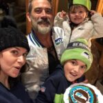 Jeffrey Dean Morgan Instagram - Superbowl! Gus knew his dad a bit bummed it’s not our hawks playing... so halftime he finished decorating the coolest cake for me, George, and hil! Awesome. We killed it, and danced it off with @jlo and @shakira! Back to football. Big love and thanks to the @seahawks for the coolest jackets ever!! We’ll be wearing next year when we win it all!! Xothemorgans