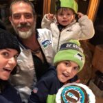 Jeffrey Dean Morgan Instagram - Superbowl! Gus knew his dad a bit bummed it’s not our hawks playing... so halftime he finished decorating the coolest cake for me, George, and hil! Awesome. We killed it, and danced it off with @jlo and @shakira! Back to football. Big love and thanks to the @seahawks for the coolest jackets ever!! We’ll be wearing next year when we win it all!! Xothemorgans