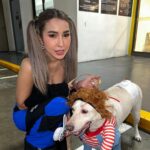 Jelai Andres Instagram - “wanna play?” 👻 Happy Halloween from me and Popoy 🖤 (swipe left) Insert Gucci 🐕