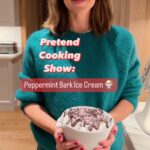 Jennifer Garner Instagram - #PretendCookingShow: Peppermint Bark Ice Cream 🍨#KitchenAidAmbassador One of my favorite treats of the season is peppermint bark. But peppermint bark in ice cream form? Now that really jingles my bells! Refreshing and wintry. 🍨🌱🍫 Yum! #ad . Peppermint Bark Ice Cream adapted from @elanneboake’s TikTok Ingredients: - 1 cup 2% milk - ⅔ cup half & half - 1 ½ cup heavy cream - ⅔ cup sugar - 1 teaspoon peppermint extract - 1 teaspoon vanilla - Pinch salt - For mix-ins: candy canes, chocolate bar . Directions (using your handy dandy @kitchenaidusa stand mixer attachments!): 1. Whisk together all of the ice cream ingredients in a bowl. Chill mixture in the fridge for 24 hours. I’m not this organized, but for best results, chill the bowl you’re working with in the freezer for 24 hours before use, too! 2. Sometime while it’s chilling and your stand mixer is free, grate your chocolate with your #KitchenAid Food Grinder attachment. Hot tip: grating your chocolate makes for an even and smooth melt! 3. When ready, add the ice cream base to your frozen KitchenAid Stand Mixer Ice Cream Maker Attachment and churn churn churn— ~20-30 mins. 4. During the churn, melt your chocolate! Crush some candy canes to mix in and sprinkle on top, as well. 5. Add the melted chocolate to a plastic bag and, with about 5 mins left of mixing, pipe it into the churning ice cream base. Save some to drizzle on top. 6. Transfer to a freezer safe container, fold in your crushed candy canes, drizzle extra chocolate on top and store accordingly. 7. Yum! 🤶🏻