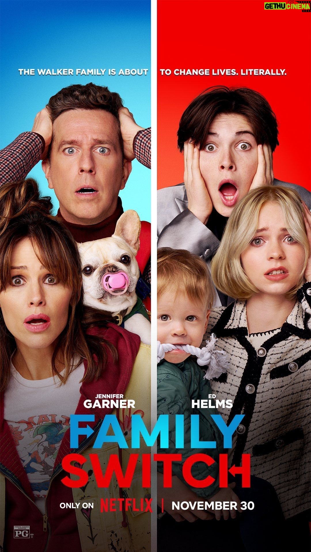Jennifer Garner Instagram - Weβre back, baby! π #FamilySwitch on @netflixfilm November 30th. πΏππ¨βπ©βπ§βπ¦π«πΎπΌβ₯οΈ