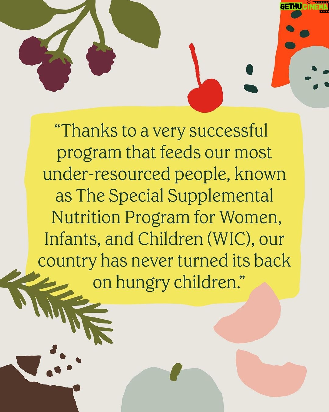 Jennifer Garner Instagram - Every day, millions of families rely on a program called WIC – the Special Supplemental Nutrition Program for Women, Infants and Children – to ensure they and their children are getting the food needed to nourish their minds and bodies. This hugely successful program has made healthy foods, like fruits and vegetables, affordable for pregnant and post-partum moms and their kids, during a time when nutritious food is vitally important. Funding for WIC is set to expire on Jan. 19 and Congress is currently debating how much money to put towards the program in the 2024 budget. For the first time, a program that has historically been met with bipartisan support is under threat of not being fully funded. This cannot happen. Everyone deserves access to good, nutritious food, so we’re calling on Congress to fully fund WIC. You can join us in this effort and help make sure everyone who participates in WIC has access to the food they need. Read about why we’re advocating for WIC funding and how you can get involved at https://bit.ly/FortuneWICop-ed (link in bio). *This article originally appeared on Fortune.com