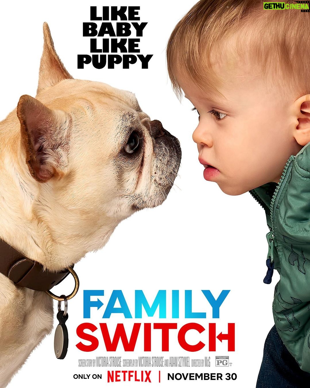 Jennifer Garner Instagram - I love every human and dog in this cast, even when they mix and match body and soul. 🔄 We can’t wait to share #FamilySwitch with all of you on @netflix, November 30th.