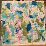 Jennifer Lindberg Instagram - “skeletons” 24x24 acrylic on recycled art canvas from target? not sure!! how its going.. and how it started. im done w her. its been a windy , and interesting road. time to move on!!!! ♥️♥️♥️♥️
