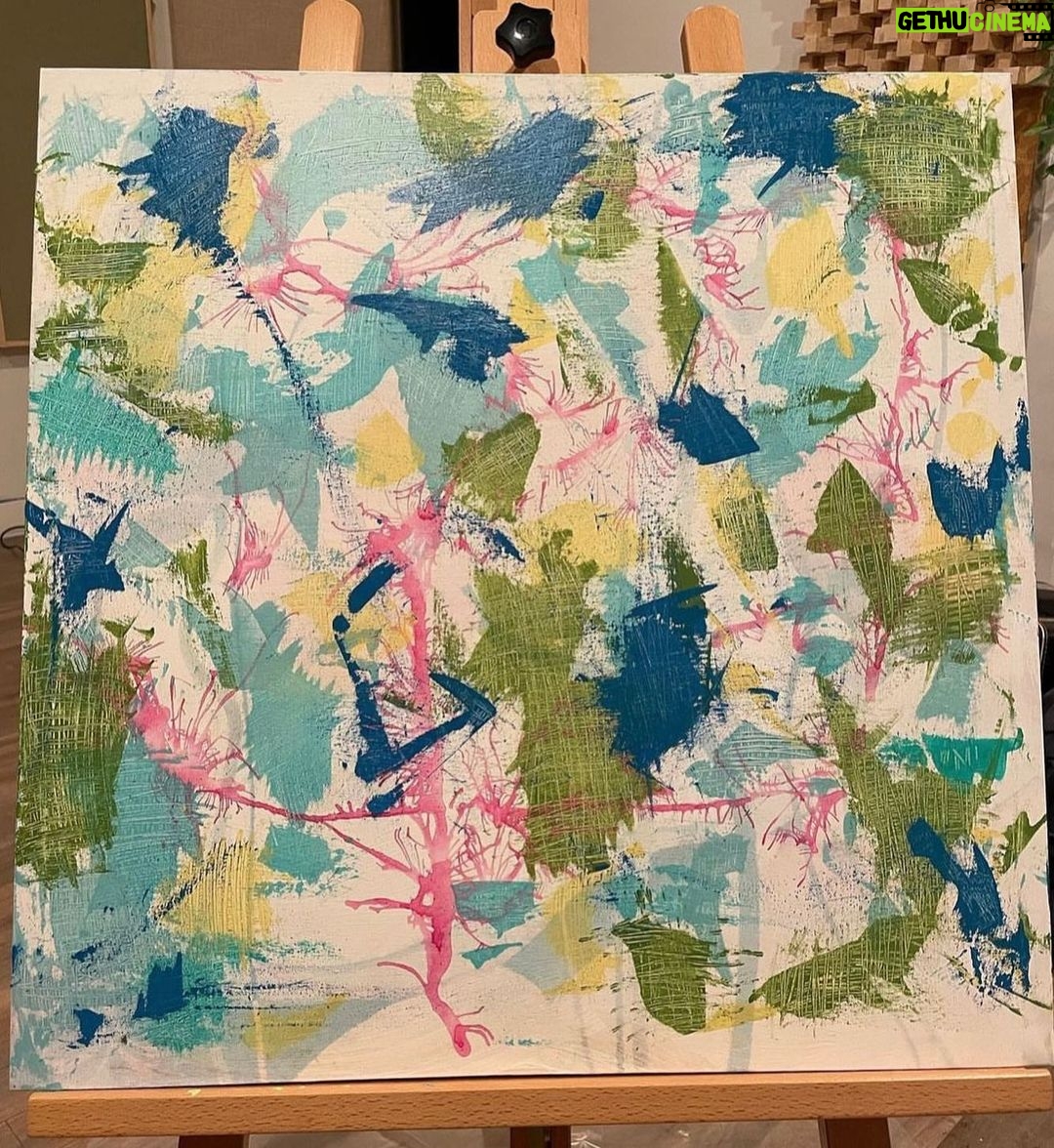 Jennifer Lindberg Instagram - “skeletons” 24x24 acrylic on recycled art canvas from target? not sure!! how its going.. and how it started. im done w her. its been a windy , and interesting road. time to move on!!!! ♥️♥️♥️♥️