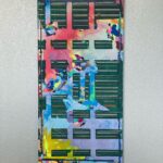 Jennifer Lindberg Instagram - Searching for order.. Some straight lines, if you will.. Everything winding rather intricately and chaotically these days .. However, there are multiple ways to interpret this painting. I’ve already thought of a few more in the time it has taken me to type this.. Acrylic on canvas .. 30”x 15” “line N order” 😘😘😘 #abstractpainter
