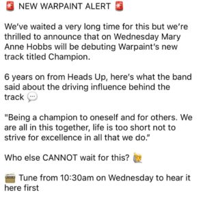 Jennifer Lindberg Instagram - New warpaint tune out TOMOR!!! 
“Champion”

Sooooo excited to release. Yes. It’s been awhile.