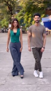 Jennifer Winget Instagram - JW and KW taking a step in the right direction. Buckle up for the excitement ahead! 🌟🚀 #OnSetLife #ExcitingTimes