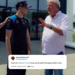Jeremy Clarkson Instagram - Delivering on his word. Cheers for the beers, @jeremyclarkson1 🍻 #Alpine Alpine F1 Team