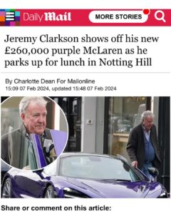 Jeremy Clarkson Instagram - It’s a press demonstrator, you halfwits. I’m reviewing it for the Sunday Times.
