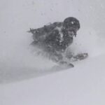 Jeremy Jones Instagram - Father, daughter dance on the #joneshovercraftsplit with @mia__jones_ . #jonesouterwear #darkandstormy 📷 @gregweavervideo